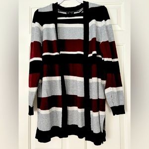 Size 14/16 Lane Bryant stripes open front sweater